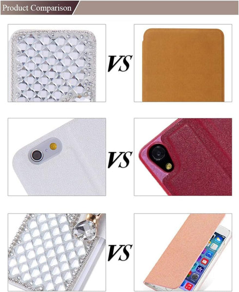 Omio Wallet Case for Galaxy Note 10 Plus, Luxury Bling Diamond Card Holder with Stand Feature (White)