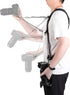 Quick Release Dual Camera Harness with Safety Tether, Adjustable Length for 2 Cameras, DSLR SLR Strap