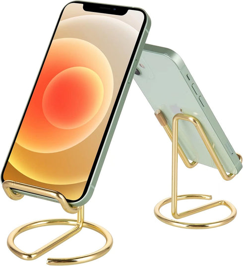 Cute Metal Gold Cell Phone Stand for Desk, Compatible with All Mobile Phones, iPhone, Switch, iPad