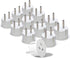 OREI American USA To European Plug Adapter, Type E/F Schuko, 12 Pack for Mobile, Laptop & Camera Chargers