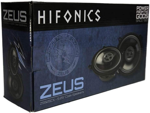 Hifonics Zeus 200 Watt 5.25 Inch 2 Way 4 Ohm Car Audio Coaxial Speakers, 2 Pack
