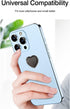 2 Packs Glossy Finish Love Heart Shaped Cell Phone Ring Holder Stand, 360 Degree Rotation Finger Ring Kickstand with Polished Metal Phone Grip (Black)