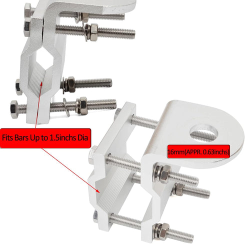 HYS Heavy Duty Single Roll Bar/Mirror Mounting Bracket with 16mm Hole and NMO to SO239 Connector for Midland Radio