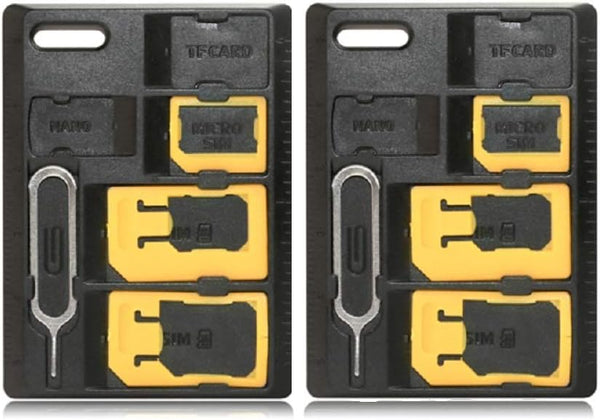 CARD DEVIL 2 Packs SIM Adapter Kit With Tray Eject Pin, Card Holder, Micro