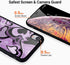 Idocolors Purple Love Heart Printed Cases for iPhone XR, Cute Soft TPU Hard Back Shatter-Resistant Protective Cover