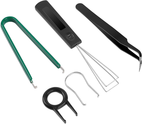 5 Pcs Keyboard Puller Set, Stainless Steel Keycap Remover Kit, Keyboard Cleaning Tools with Keycap Tweezers for