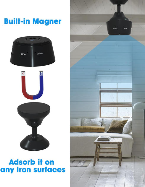 Mini Spy Camera, Wireless WiFi Hidden 1080P Full HD, Small Night Vision Motion Detection Security Nanny Camera