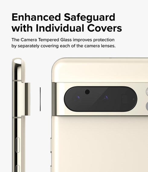 Ringke Camera Glass for Google Pixel 8 Pro - Multi-Layer Tempered Glass Lens Protector, 3 Pack.