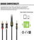 3.5mm to 2RCA Cable, Headphone Male to Male Jack Adapter, Nylon Braided 1/8 to RCA Audio Y Cord, Black