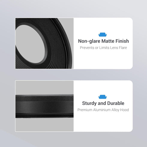 Metal Lens Hood for Canon RF 28mm f/2.8 STM Lens on Canon EOS R50 R100, Replaces Canon EW-55, Compatible with 55mm