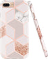Jaholan Case for iPhone 7 Plus, Bling Glitter Sparkle Rose Gold Marble Design TPU Gel Case