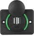 Car USB Socket 3.1A DC12V/24V, Black Waterproof Dual USB Port Power Outlet with LED Car Accessory (Green)