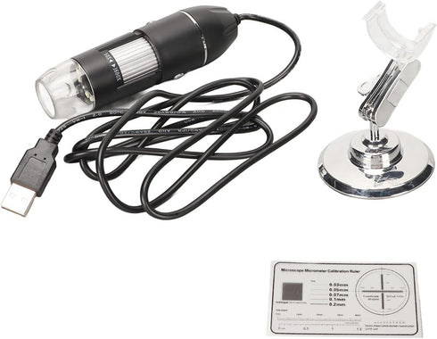 USB Digital Microscope 50X to 1600X - Magnification Endoscope Camera with 8 LEDs, Portable Handheld Microscope with