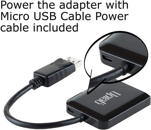 uptab DisplayPort to Dual DisplayPort Adapter 8K Multi Monitor Splitter, Converter Multi-Stream Transport (MST) Hub
