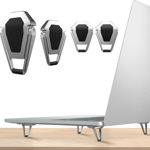 Laptop Stand Portable, Zinc Alloy Invisible Cooling Pad, Mini Laptop Riser, Ergonomic Legs for 12-20 Inches Laptop,