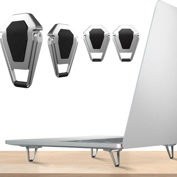 Laptop Stand Portable, Zinc Alloy Invisible Cooling Pad, Mini Laptop Riser, Ergonomic Legs for 12-20 Inches Laptop,