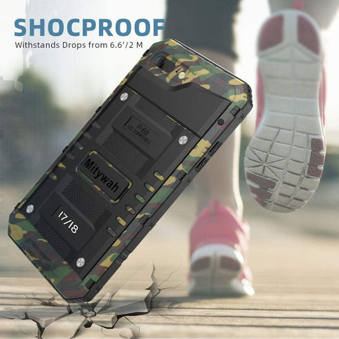 Mitywah Waterproof iPhone 7/8 Case - Heavy Duty Metal, Full Body Protection, Shockproof, Dustproof, Military Grade