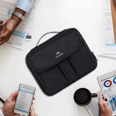 MATEIN Electronics Organizer, Waterproof Travel Electronic Accessories Case, Portable Double Layer Cable Storage Bag