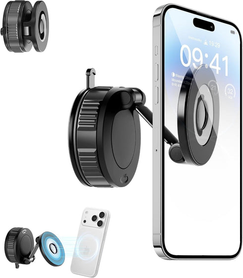 NibulaSpark Vacuum Magnetic Shower Phone Holder for Bathroom, Kitchen, Car- Hands Free Mirror