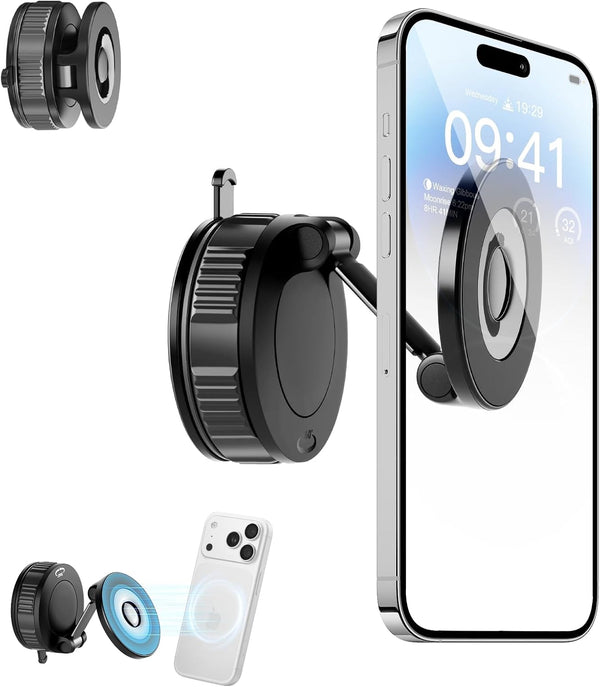 NibulaSpark Vacuum Magnetic Shower Phone Holder for Bathroom, Kitchen, Car- Hands Free Mirror