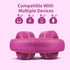 POWMEE M1 Kids Headphones - Foldable, Adjustable, Tangle-Free, On-Ear, 3.5MM Jack, Purple, Perfect for Children.