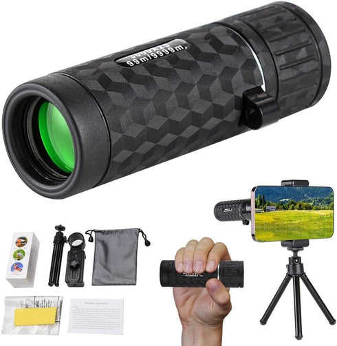 Generic Monocular, 30x50 Telescope for Adults High Powered with Smartphone Adapter Tripod, High-Definition