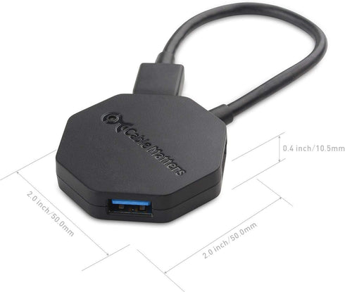 Cable Matters Ultra Mini 4 Port USB Hub, USB 3.0 Hub
