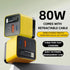 Silanit 3 1 Charger,80w 2 in GaN Fast Charger Adapter with Type-C Cable & USB Ports,Multi-Functional Retractable All