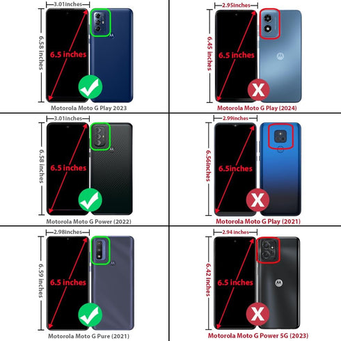 TJS Heavy Duty Case for Motorola Moto G Play 2023, G Power 2022/G Pure 2021 with Tempered Glass Protector
