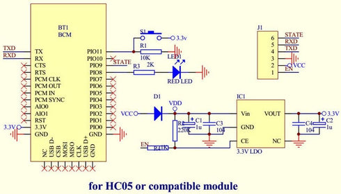 HiLetgo 2pcs HC-05 Wireless Bluetooth RF Transceiver Module, 6 Pin for Arduino