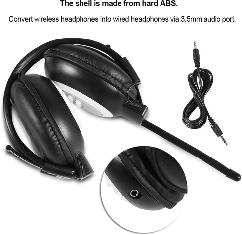 MP3/FM HiFi Headset FM Radio with LCD, Over Ear Foldable Wireless/Wired Headphone Noise-Cancelling