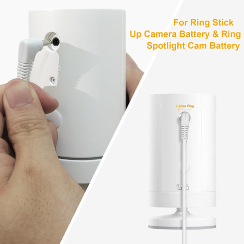 Ring Camera Solar Panel Charger, 5W 6V Fast Charging, Compatible with Ring Stick Up Cam Battery, Waterproof (2 Pack)