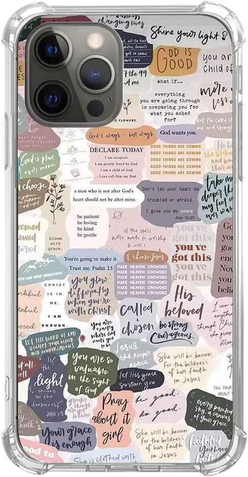 Bible Verses Aesthetic Phone Case for iPhone 11 Pro, Cute Indie Christian Positive Quotes Cover for Teens Men Women