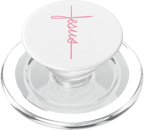 Jesus Cross Christian PopSockets Lovely Gift Idea for Women in Pink, PopGrip for MagSafe