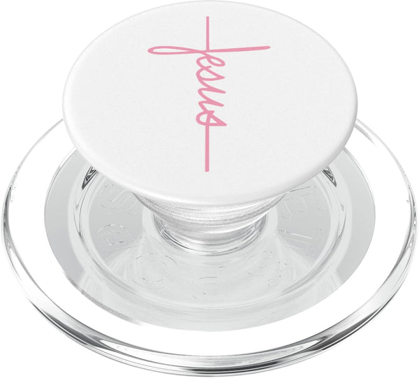 Jesus Cross Christian PopSockets Lovely Gift Idea for Women in Pink, PopGrip for MagSafe