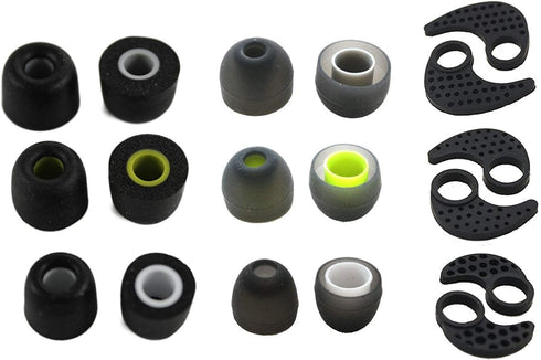 Zotech Accessory Pack for JayBird BlueBuds X, X2 & X3 - 3 Memory Foam, 3 Silicone EarFINS & 3 Rubber Earbuds