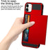 Vofolen Case for iPhone 11, Wallet Credit Card Holder, Anti-Scratch Dual Layer Hybrid Bumper Armor, Bright Red