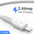 6 inch iPhone Charge Cable Short, 0.5ft 5Pack USB to Lightning Cord for Fast Charging Stations Compatible with Apple iPhone 12 11 Pro Max Xs 8 7 6 5 Plus, iPad Air/Mini