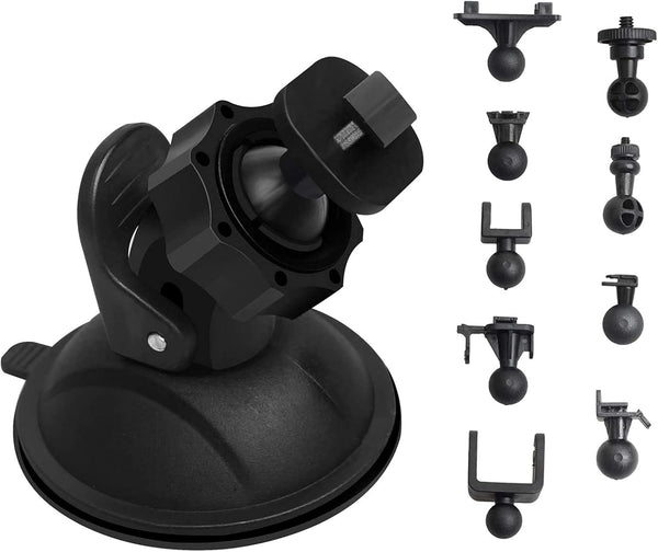 Dash Cam Suction Mount with 15+ Swivel Ball Adapters for Rexing V1, UGSHD, Falcon F170, and Most Dash Cameras