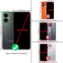 TJS Hybrid Shockproof Case for Boost Mobile Celero 5G 2024 (3rd Version), Metallic Brush Finish with Tempered Glass