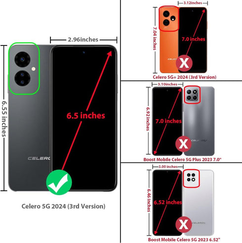 TJS Boost Mobile Celero 5G 2024 (3rd Version) Case, with Tempered Glass Screen Protector, Magnetic Support Hybrid