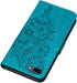 iPhone 7/8 Plus Wallet Case, Butterfly Floral Embossed, Card Holder Slots, Stand Leather Protective Flip Cover (Blue)