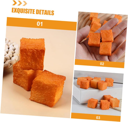6pcs Lifelike Decorative Fish Tofu Models for Kitchen Display