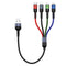 USAMS 2Pack 1FT Multi Charging Cable, Nylon Braided 4-in-1 USB Cord for Galaxy S20/S10/S9/S8/S7 & More.