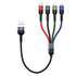USAMS 2Pack 1FT Multi Charging Cable, Nylon Braided 4-in-1 USB Cord for Galaxy S20/S10/S9/S8/S7 & More.