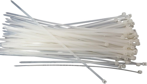 12 Inch Cable Ties - 50 lbs TENSILE Strength, UV Weather Resistant Nylon Wrap Zip Ties (100 Natural/Clear)