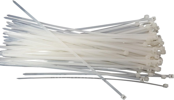 12 Inch Cable Ties - 50 lbs TENSILE Strength, UV Weather Resistant Nylon Wrap Zip Ties (100 Natural/Clear)