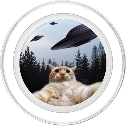 UFO Funny Cat Alien PopSockets PopGrip for MagSafe