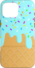 Strawberry Ice Cream Cool Design Ice Cream Cone Colorful Sprinkles Drip Waffle Case for iPhone 16 Pro