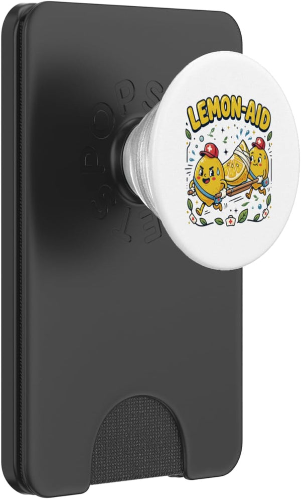 Lemon Paramedic Rescue Designs Lemon Aid Ambulance Lemonade Pun Citrus Fruit Lover Foodie PopSockets PopWallet for